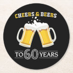 Käse und Bier bis 60 Jahre Runder Pappuntersetzer<br><div class="desc">Käse und Bier bis 60 Jahre Untersetzer</div>