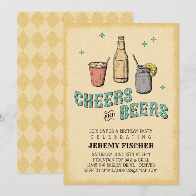 Käse und Bier Einladung (Vorne/Hinten)