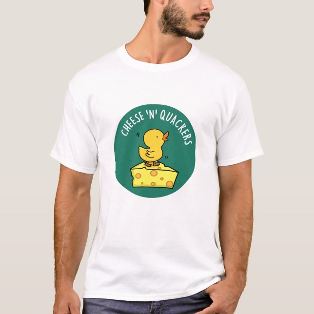 Käse und Hacker Funny Duck Pun T-Shirt (Vorderseite)