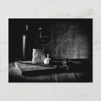 Käse und Wein Postkarte