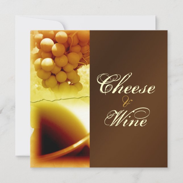 Käse und Wein stilvoll gestalten Einladung (Vorderseite)