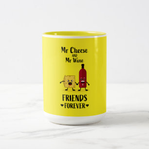 Käse- und Weinliebhaber Zweifarbige Tasse