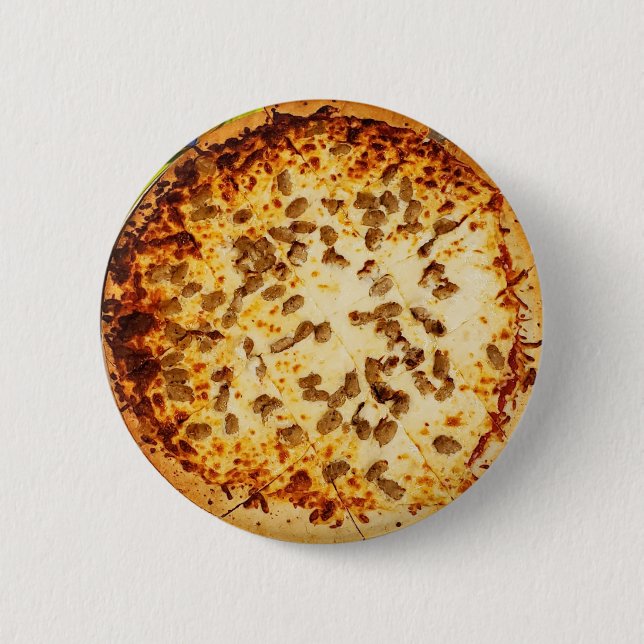 Käse- und Wurstpizza Button (Vorderseite)