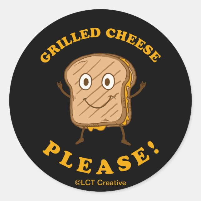 Käse vom Grill bitte Runder Aufkleber (Vorderseite)