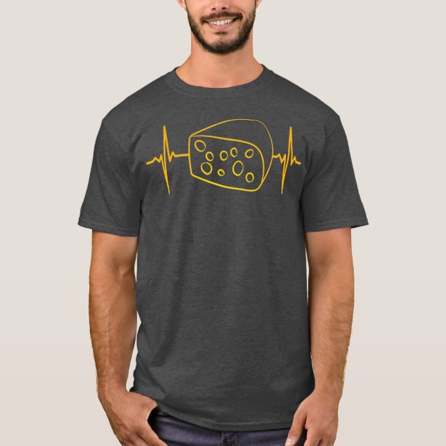 Käse Wedge Heartbeat Grilled Dairy Farm T-Shirt (Vorderseite)