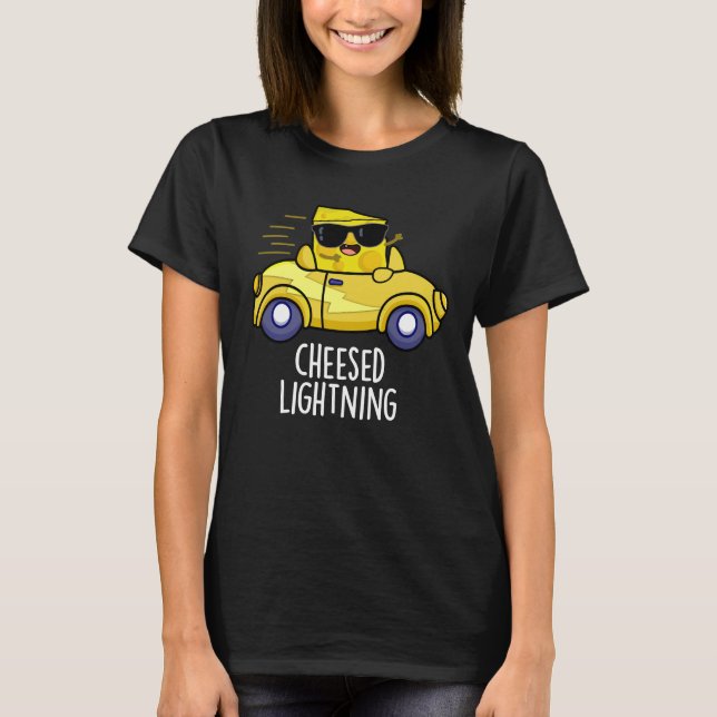 Käseblitz Funny Cheese Pun Dark BG T-Shirt (Vorderseite)