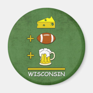 Käsefußball Beer Equal Wisconsin Funny Magnet