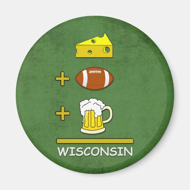 Käsefußball Beer Equal Wisconsin Funny Magnet (Vorne)