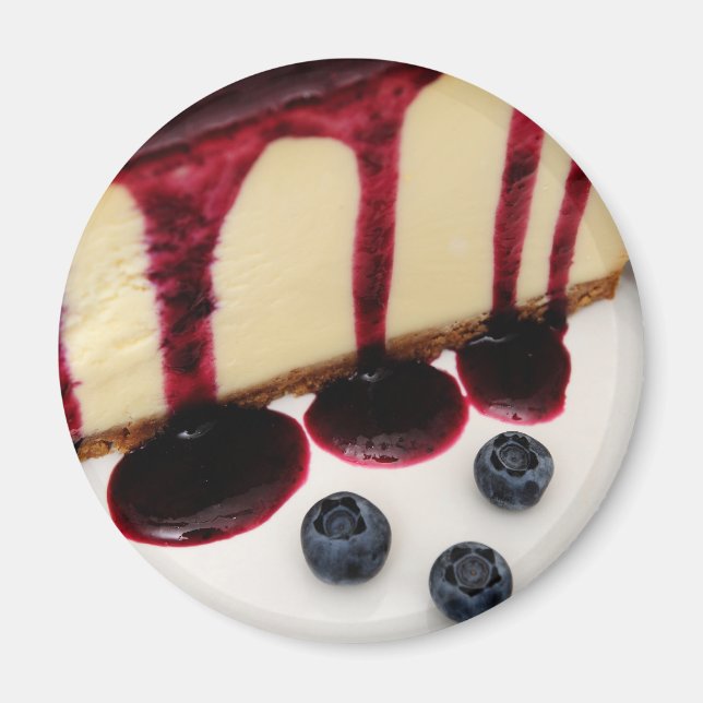 Käsekuchen und Blaubeeren Magnet (Vorne)
