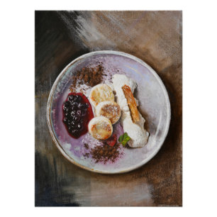 Käsepfannkuchen mit Berries - Gourmet-Küche Poster