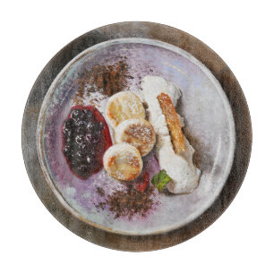 Käsepfannkuchen mit Berries - Gourmet-Küche Schneidebrett