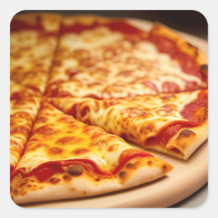 Käsepizza Quadratischer Aufkleber