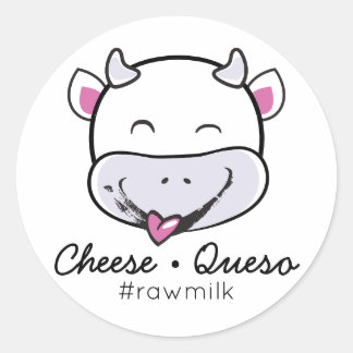 KäseQueso Rohmilchaufkleber Runder Aufkleber