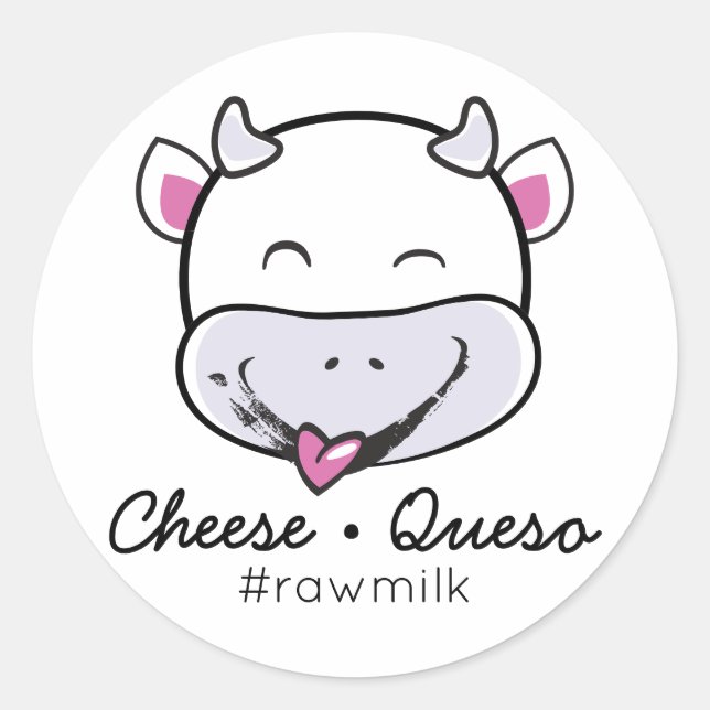 KäseQueso Rohmilchaufkleber Runder Aufkleber (Vorderseite)