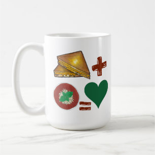 Käsesandwich, gegrillt, Tomatensuppe = Liebe Herz Kaffeetasse