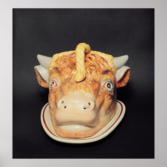 Käseschale aus Staffordshire in Form einer Kuh Poster (Vorne)