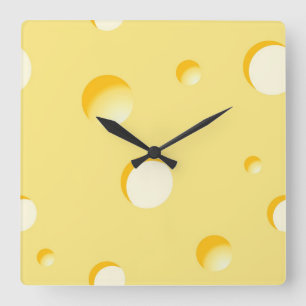 Käsescheibeillustration Quadratische Wanduhr