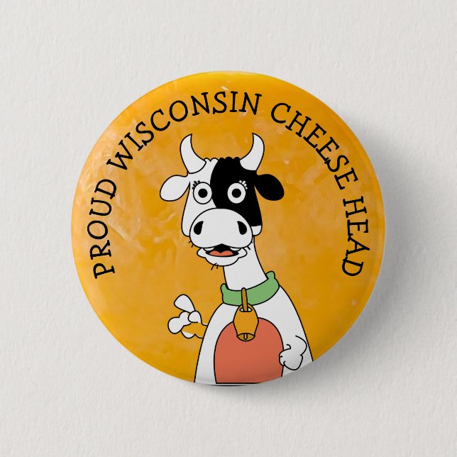 Käseschneidknopf von Proud Wisconsin Button (Vorderseite)
