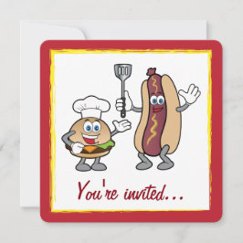 Käseseburger und Hot Dog Cook-Out Einladung