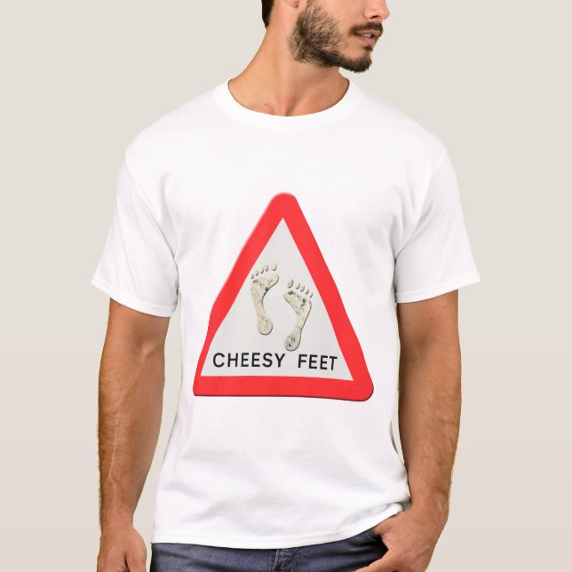 Käsesehenfußwarnzeichen T-Shirt (Vorderseite)