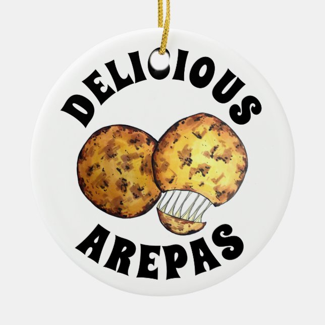 Käsesorten Mais Arepas Südamerikanische Küche Keramik Ornament (Vorne)