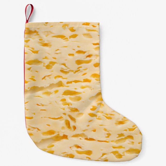 Käsestruktur mit Löchern Kleiner Weihnachtsstrumpf (Vorderseite)