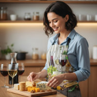 Käsewein Honig Walnüsse Trauben Crackers Food