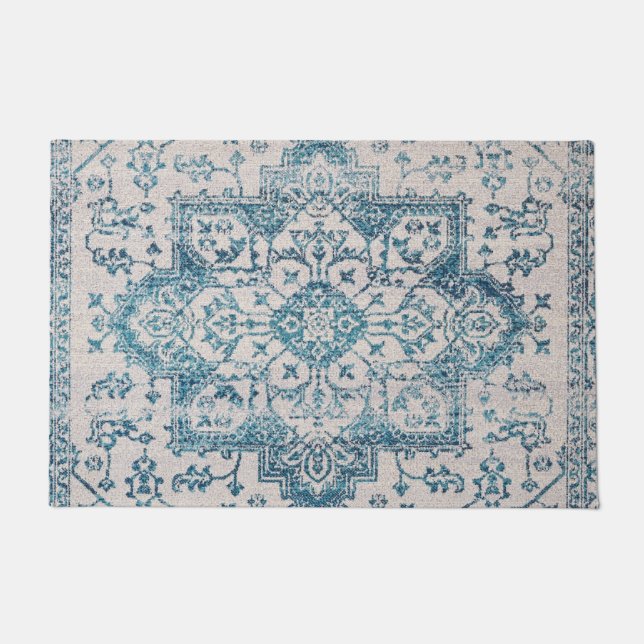 Kashan Poshti Central Persian Rug Print Fußmatte (Vorderseite)