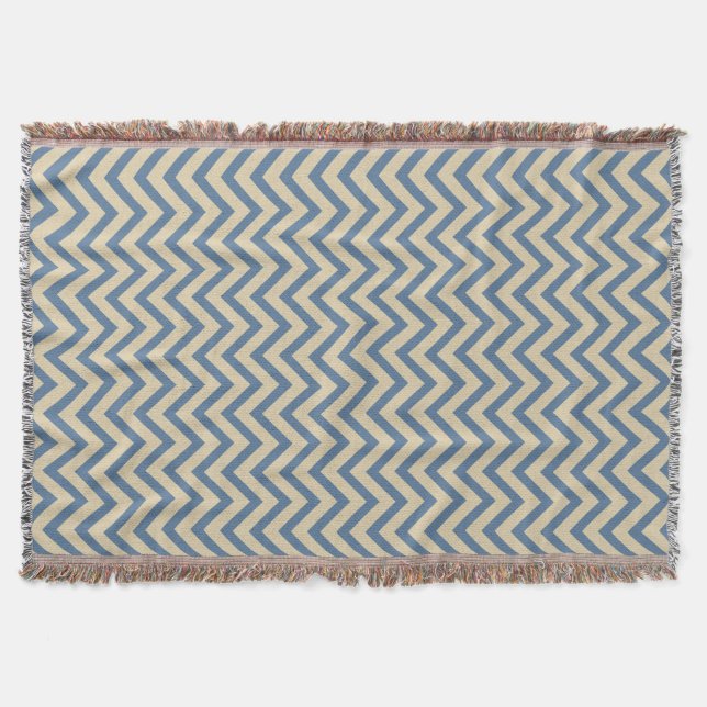 Kashmir Blue Spice Moods Chevrons Decke (Vorderseite)