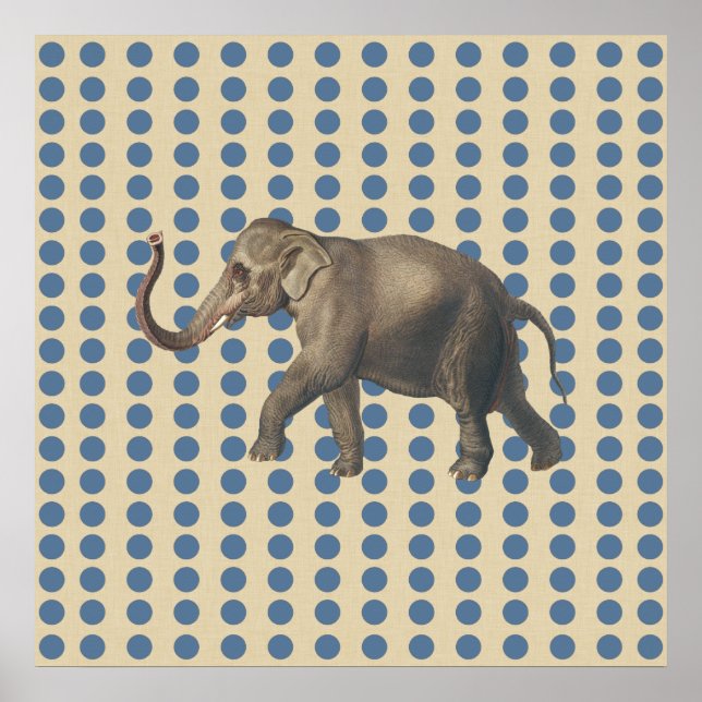 Kashmir Blue Spice Moods Punkte mit Elefant Poster (Vorne)