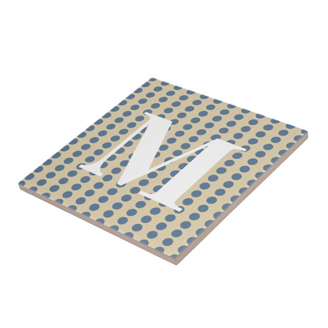 Kashmir Blue Spice Stimmungen Punkte mit Monogramm Fliese (Seite)