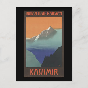 Kashmir Indian State Eisenbahnen Postkarte