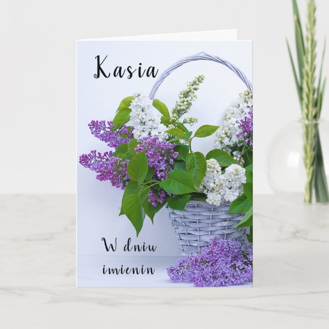 Kasia Polonais nom carte de jour imieniny (Devant)
