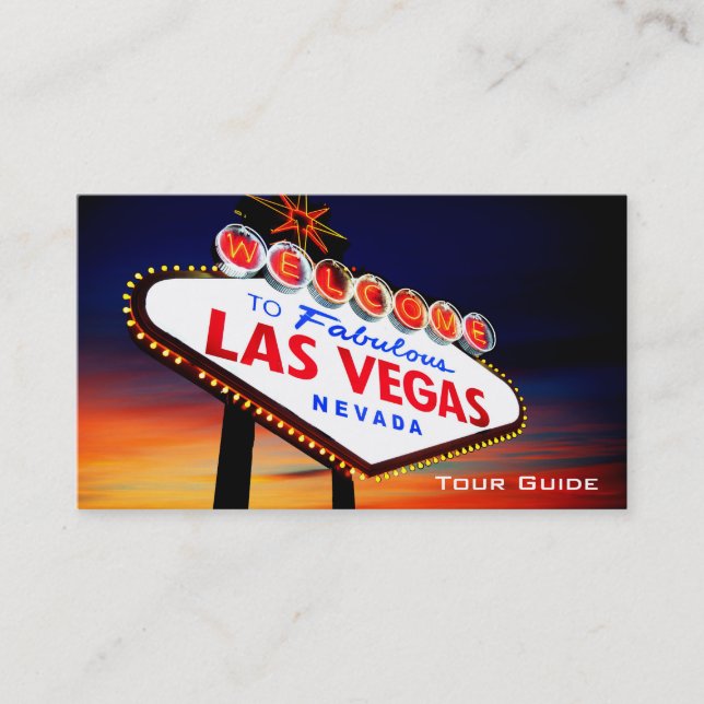 Kasino-Ausflug-Führer-Reise-Agent Las Vegas Nevada Visitenkarte (Vorderseite)