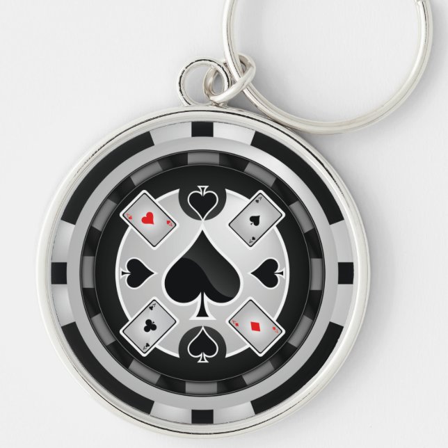 Kasino-Poker-Chip-Schlüsselanhänger Schlüsselanhänger (Vorne)