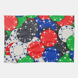 Kasino-Pokerchips Küchentuch