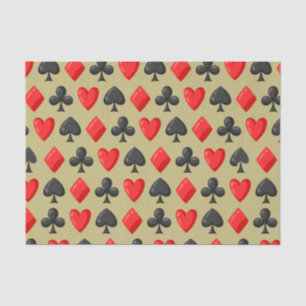 Kasino Rot, Schwarz und Gold Kartenspiel Glücksspi Seidenpapier