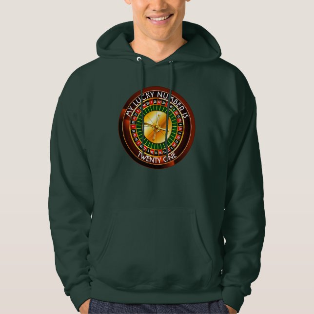 Kasino-Roulette-Rad mit Ihrer Glückszahl Hoodie (Vorderseite)