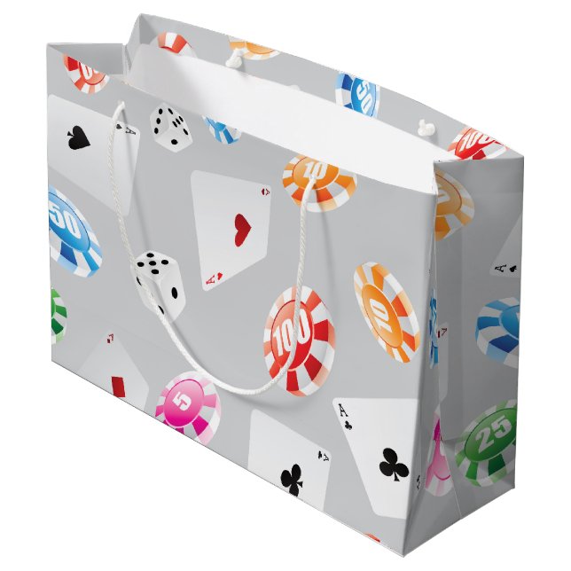 Kasino, Spielzubehör Muster 8 Große Geschenktüte (Rückseite Schrägansicht)