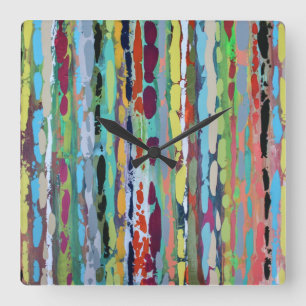 Kaskade 2 Wall Clock Quadratische Wanduhr