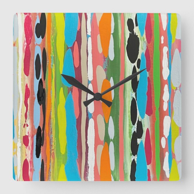 Kaskade 4 Wall Clock Quadratische Wanduhr (Vorderseite)