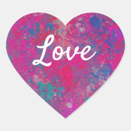 Kaskade der Liebe Text Herzform Herz-Aufkleber