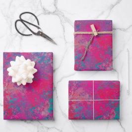 Kaskade des farbabstrakten Designmusters Geschenkpapier Set