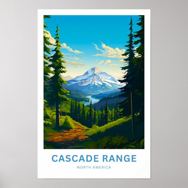 Kaskade Range North America Travel Print Poster (Vorne)