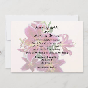 Kaskade von Stargazer-Lilien Hochzeitsprodukte Einladung