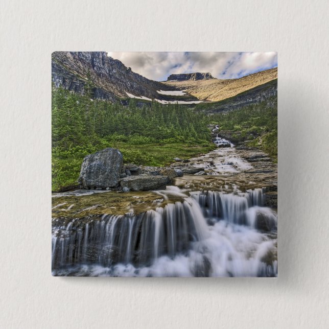Kaskadenbach, Glacier-Nationalpark Button (Vorderseite)