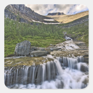 Kaskadenbach, Glacier-Nationalpark, Quadratischer Aufkleber