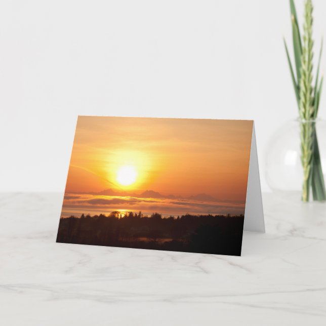 Kaskadengebirge bei Sonnenaufgang - Rahmenkunst Karte (Vorderseite)