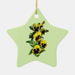 Kaskadengelbe Stiefmütterchen Keramikornament