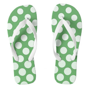 Kaskadieren große weiße Kreise Kalkgrün Flip Flops